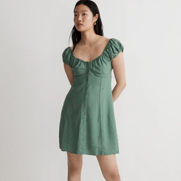 Madewell Margie Mini Dress in Trellis Green - Picture 1 of 5